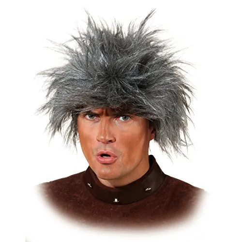 NET TOYS Neandertaler Perücke Urmensch Wilder Mann Kunsthaar Herrenperücke Höhlenmensch Steinzeit Urmenschperücke Neandertalerperücke