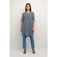 KAFFE Kleid Kaida Graphic Retro Print 36 - Freizeitkleid für Damen aus umweltfreundlichem Viskose (LENZING ECOVERO) mit stylischem Retro-Print, ideal für lässige Anlässe.