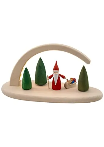 Seiffener Volkskunst eG LED Schwibbogen Weihnachtswichtel - Schwibbogen für Indoor, mit warmweißem LED-Licht und USB-Stecker, ideal für eine stimmungsvolle Weihnachtsdekoration.