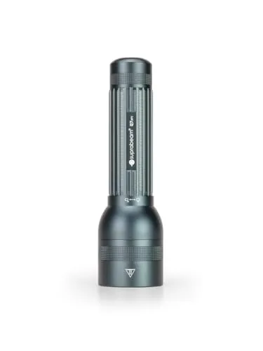 Suprabeam Q7xrs Taschenlampe, 2000 Lumen – Stufenlos einstellbar - Taschenlampen mit 30% längerer Leuchtdauer, einzigartigem Hyperfocus System und zwei leistungsstarken 5000 mAh Batterien für optimale Effizienz und reduzierte Hitzeentwicklung.
