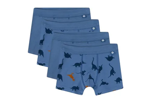 Sanetta Jungen Shorts, 4er Pack - Bequeme Dino Unterhosen für Kids - Kinder-Wäsche: 4er Pack aus Bio-Baumwolle mit flexiblen Softbund und Dino-Alloverprint für optimalen Tragekomfort.