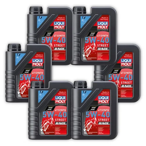 LIQUI MOLY 2592 Motorbike 4T Synth 5W-40 Street Race 6x 1L