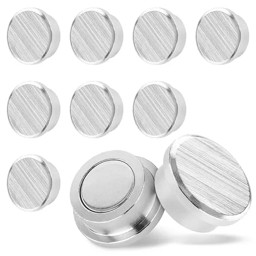 POPPSTAR 10 Scheibenmagnete, Durchmesser 22 mm, Höhe 9 mm, extra stark, Haftkraft bis zu 7 kg, silbern