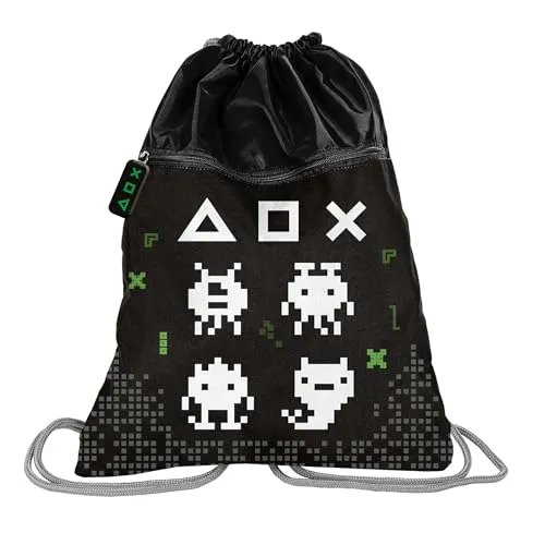 PASO Premium Kinder Turnbeutel/Sportbeutel/Rucksack 43x34 cm (Gaming I)