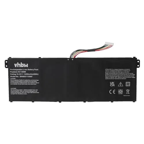 vhbw Akku kompatibel mit Acer Spin 5 SP513-51-51D9, 5 SP513-51-54JS, 5 SP513-51-552G Notebook (3200mAh, 15,2V, Li-Ion)