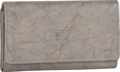 RFID Damen Geldbörse Grau - Money Maker - Elegante Echtleder Geldbörse im Langformat mit RFID-Schutz. Perfekt für die sichere Aufbewahrung von bis zu 14 Karten und Dokumenten. Maße: ca. 17 cm x 9,5 cm x 4 cm, ideal für den Alltag.
