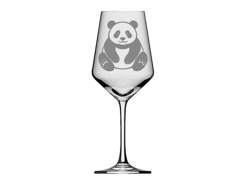 eXODA Weinglas Weinglas Panda - niedlich stilvolles Trinkglas für Weinliebhaber, Glas, Atemberaubende Darstellung