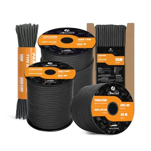 Abma Cord Paracord 550 4mm 10M 100% Nylon Seil Typ III Schnur mit 7 Kern für Basteln, Camping, Survival, Outdoor