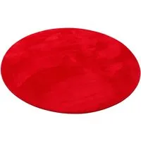 Pergamon Fellteppich Rot 120x120 cm - Teppiche & Böden, Kunstfellteppich aus hochwertigem Polyester, flauschig weich und schadstoffgeprüft – ideal für gemütliche Wohnräume.