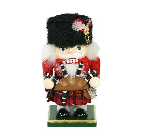 Dekohelden24 Nussknacker Schotte mit Dudelsack, 18 cm - Weihnachtliche Nussknackerfigur, handbemalt und hochwertig verarbeitet. Ideal zur Dekoration und zum Nüsse knacken, bringt festliche Stimmung und Gemütlichkeit in Ihr Zuhause.