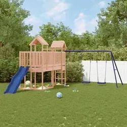 vidaXL Spielturm aus massivem Douglasienholz - Entdecke den perfekten Spielplatz für deine Kinder! Dieser stabile Spielturm aus robustem Douglasienholz bietet mit Plattform, Rutsche und Schaukeln unendlichen Spielspaß im eigenen Garten.