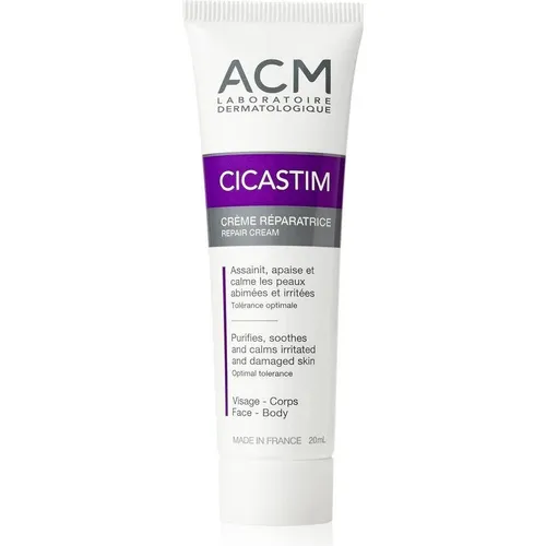 ACM Cicastim Reparaturcreme für Gesicht und Hals - Beruhigende Creme für empfindliche Haut mit Allantoin. Ideal für die tägliche Pflege gestresster Haut. Schnell einziehend und nicht fettend für ein angenehmes Hautgefühl.