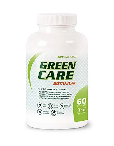 SRS Fit & Health Green Care, 180 Kapseln Dose - Vitamine & Mineralien, unterstützt das allgemeine Wohlbefinden mit einer speziellen Formel für mehr Vitalität.