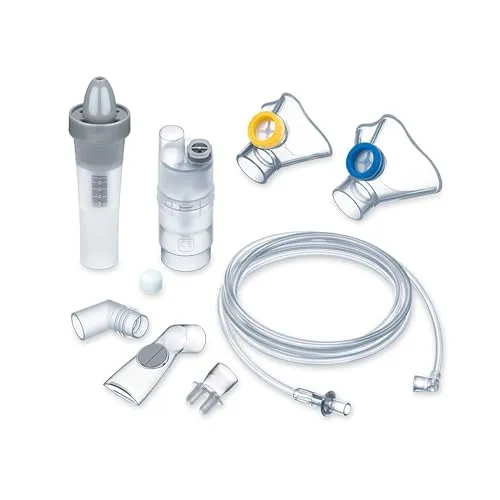 Beurer IH 28 Pro Yearpack, umfangreiches Nachkaufset mit hochwertigen Silikonsmasken & Nasendusche, Zubehör für den IH 28 Pro Inhalator, desinfektionsfähig, Vernebler, 10 Filter, Druckluftschlauch