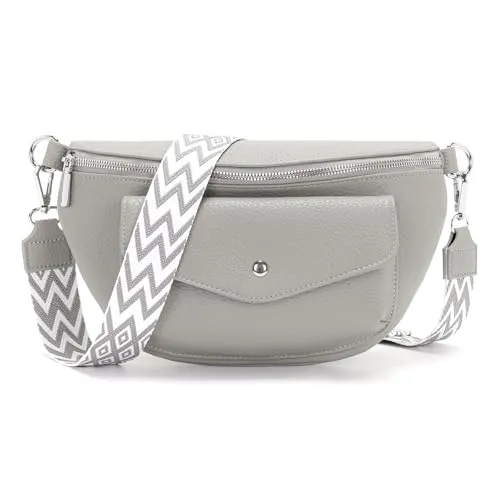 Atgbiem 9 Farben Bauchtasche Damen 2025 Umhängetasche Damen Klein Crossbody Bag Grau Kleine Handtasche Schönes Geburtstagsgeschenk für Frauen