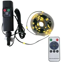 F-H-S International LED Lichterkette Powerbank 9,9m warmweiß 8 Funktionen Timer - Grün