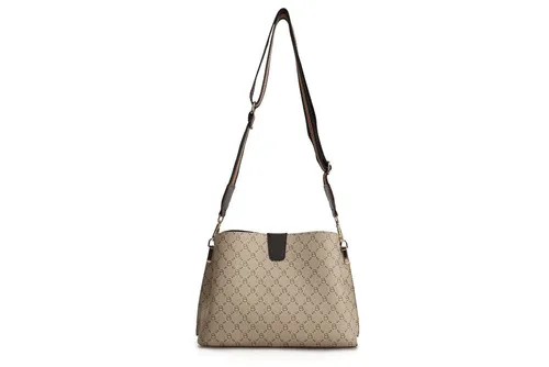 Schultertasche Handtasche Alltag Bag Cremebraun