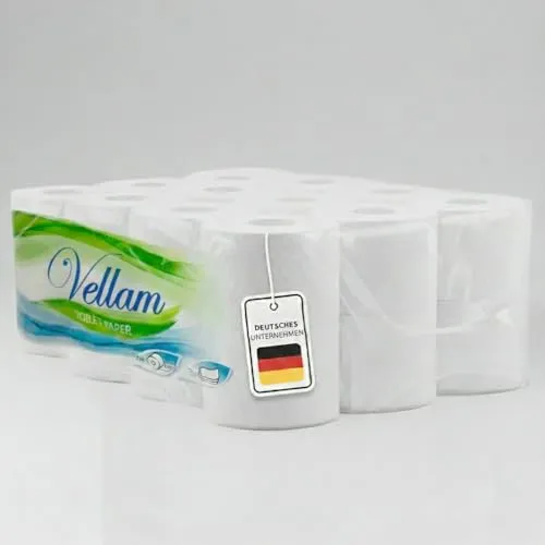 Roxlin Premium Toilettenpapier, 3-lagig, Ultraweich, Saugstark, Hautfreundlich, Hypoallergen, Reißfest, Luxuriöses Design (24)