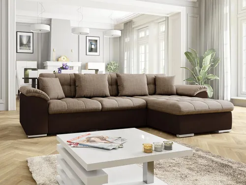 Mirjan24 Ecksofa, Braun, 5-Sitzer mit Schlaffunktion - Stilvolles Ecksofa in Braun, ideal für dein Wohnzimmer. Mit ausziehbarer Schlaffunktion und Bettkasten bietet es zusätzlichen Komfort und Stauraum.
