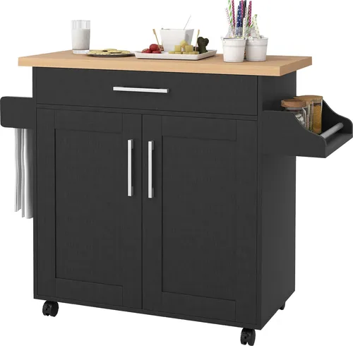 Küchenwagen Schwarz von Costway