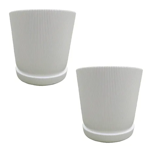 Blumentopf Pflanzgefäß Pflanzkübel Übertopf Planztopf Untertopf Balkontopf 2 Set