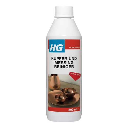 HG Kupfer und Messingreiniger 500 ml - Spezialreiniger für strahlenden Glanz, entfernt mühelos Oxidation und Verschmutzungen von Kupfer und Messing.
