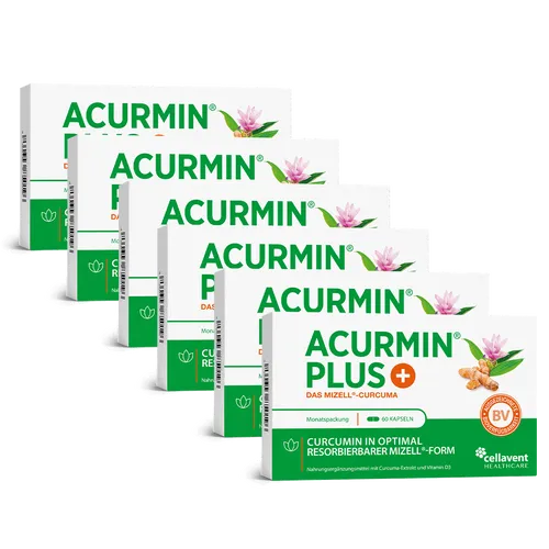 Acurmin Plus Mizell-Curcuma Weichkapseln - 259.6 g - Kurkuma Kapseln mit optimal resorbierbarem Mizell-Curcumin und Vitamin D zur Unterstützung des Immunsystems. Nur 2 Kapseln täglich für maximale Bioverfügbarkeit!