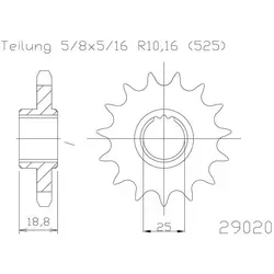 ESJOT Kettenritzel 16 Zähne - Hochwertiges Stahlritzel - Motorradzubehör: Langlebiges 16-Zähne Ritzel aus robustem Stahl für optimale Leistung und Haltbarkeit.