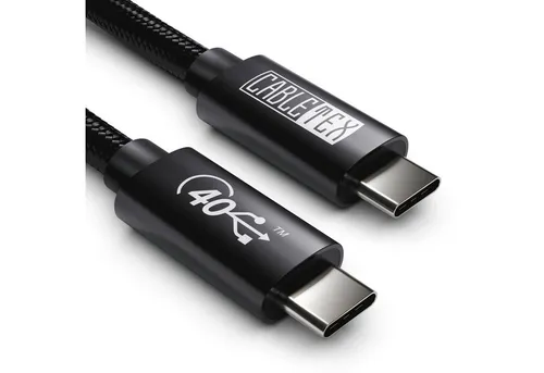CABLETEX USB 4 Typ C 8K Monitorkabel 100 Watt 40 Gbit/s Audio- & Video-Kabel, USB-C, USB-C (50 cm), PowerDelivery-100W
