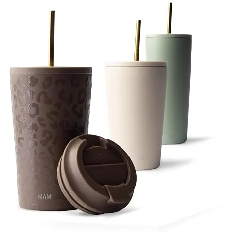 MAMEIDO Thermobecher 470ml - Coffee to go Becher, doppelwandig isoliert, ideal für heiße und kalte Getränke, mit austauschbaren Deckeln für jeden Moment.