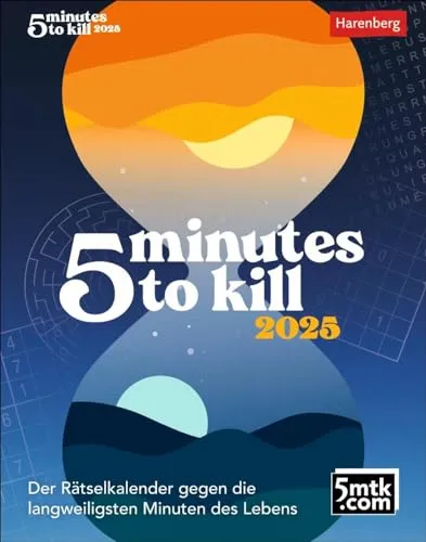 minutes to kill Tagesabreißkalender 2025: Der ultimative Rätselkalender gegen die Langeweile. Tagesabreißkalender 2025 mit kniffligen Zahlen- und ... Wissens-Bereichen (Wissenskalender Harenberg) 5