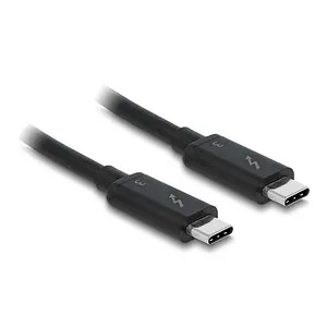 DeLOCK Thunderbolt 3 USB-C-Stecker Kabel 2m schwarz - Kabel (z.B. Drucker-, Schnittstellenk.) mit 40 Gbit/s Übertragungsgeschwindigkeit und 3-facher Schirmung für erstklassigen Empfang – ideal für schnelle Datenübertragungen zwischen Geräten.