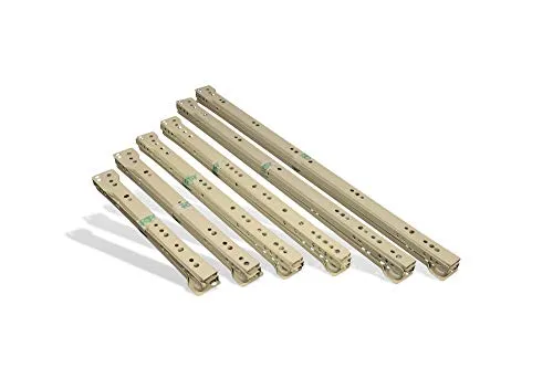 SCHUBLADENSCHIENEN Schubladenauszug Rollenführung Schienen Teilauszug PAAR WEIß 500 mm