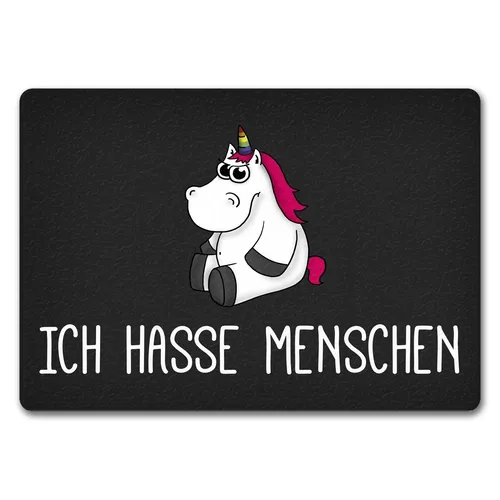 Ich hasse Menschen Fußmatte randlos mit Honeycorns Motiv Fußmatte Fussmatte