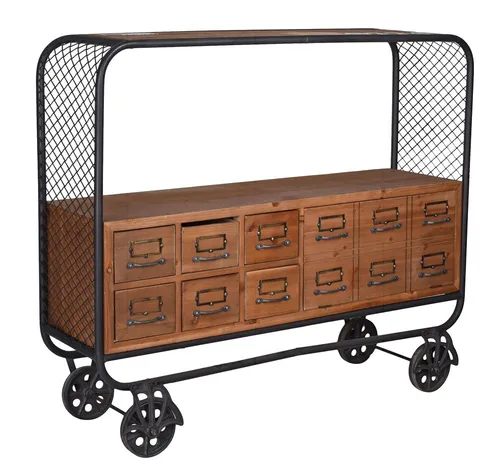 Küchenwagen Servierwagen 2 Ablagen Küchenregal 4 Rollen Rollwagen Metall Kommode