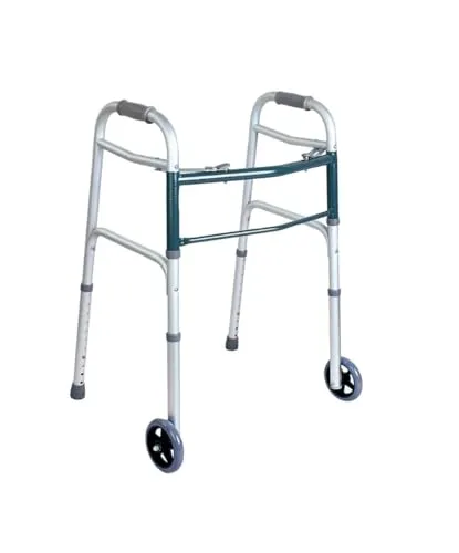 Faltbares Gehgestell aus Aluminium mit 2 Rollen