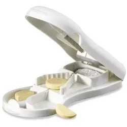 Medi 7 Trio Tablettenteiler Weiss - Präzises Teilen von Tabletten - Arzneimittel, ideal für eine einfache und präzise Dosierung von Tabletten für optimale Gesundheit.