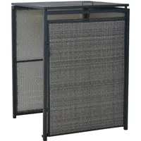 Merxx Mülltonnenabdeckung Anbau Groß Alu/Kunststoffgeflecht