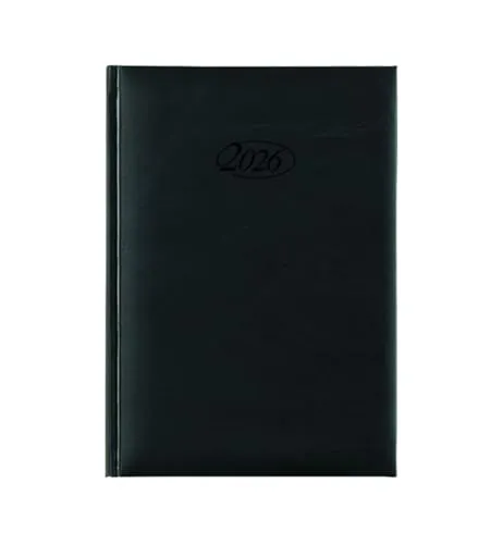 Buchkalender 2026 - Chefkalender in Schwarz - Terminkalender mit hochwertigem Bucheinband, 400 Seiten im praktischen DIN A5 Format, ideal für eine strukturierte Planung und Organisation.