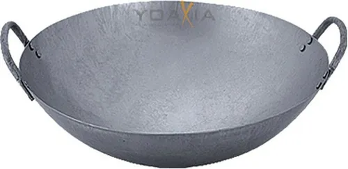 Wok / Asiatische Eisenpfanne Ø 45 cm - runder Boden Doppelgriff - Gastronomie KV