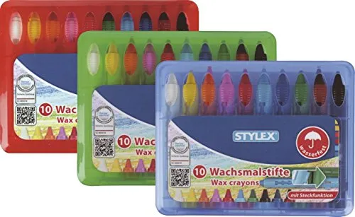 Wachsmalstifte Wasserfest STYLEX 10er Set