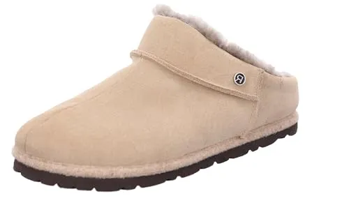 Rohde Gardena 7070 Damen Pantoffel aus Leder mit Lammfellfutter, Größe 39 EU, Beige