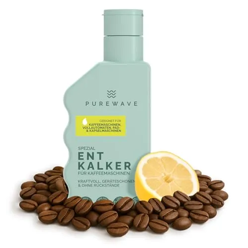 PUREWAVE Spezialentkalker für Kaffeemaschinen – Natürlicher Entkalker für effektive Entkalkung, Vegan, Verlängert die Lebensdauer Ihrer Maschine, Für alle Kaffeemaschinen geeigne (1 Pack)