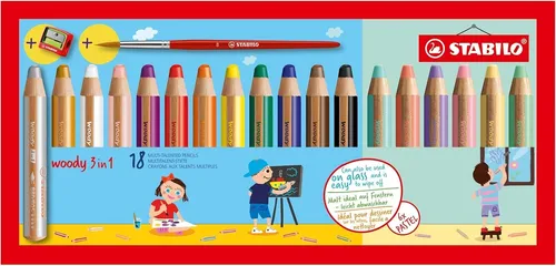 Produktbild STABILO Buntstifte Woody 3 in 1 – 18 Farben Set inkl. Spitzer Neu & OVP