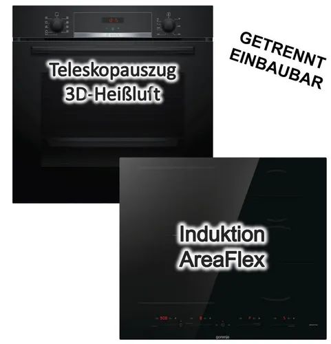BOSCH Backofen-Set Hydrolyse 3DHeißluft + Induktionsfeld AreaFlex