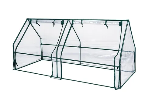Frühbeet-Aufsatz 184x90 cm | PVC Abdeckung | Hochbeet Aufsatz mit Reißverschluss