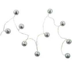 Lichterkette Discokugel , silber , Maße (cm): B: 7,5 H: 4