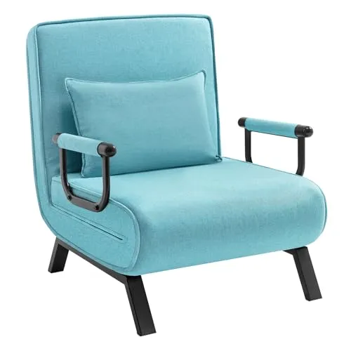 Woltu Schlafsofa 3-in-1 mit Bettfunktion - Komfortabler Schlafsessel in Dunkelgrau, vielseitig einsetzbar als Sofa, Sessel oder Gästebett. Mit verstellbarer Rückenlehne und abnehmbarem Kissen für individuellen Komfort. Ideal für kleine Räume.