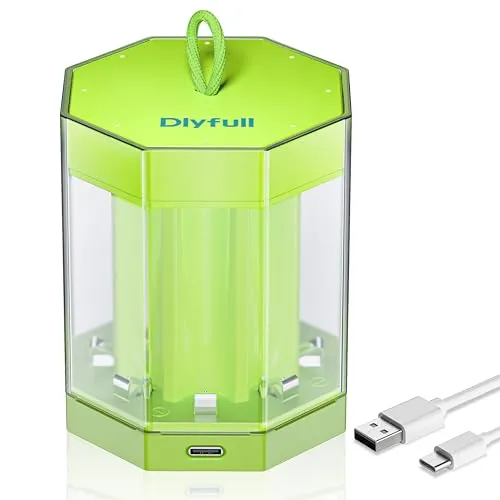 Dlyfull Ladegerät Batterien AAA AA, 8 Fach Akku | Ladegerät für NI-MH Mignon AA AAA mit LED Anzeige, 5V/2A USB-C Schnell Batterieladegerät für Wiederaufladbaren Batterien