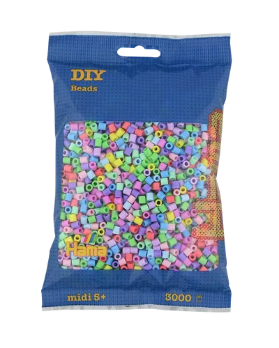Hama Midi Bügelperlen - Pastell Mischung 201-50 Ø 5 mm Hama Perlen Beads 3000